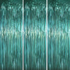 Voircoloria 3 Pack 3.3 x 6.6 ft Dark Green Foil Fringe Backdrop Curtains, Tinsel Streamers Party Decorations, Fringe Backdrop fo