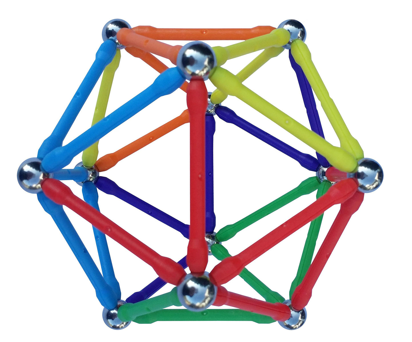Magz Super 300 Magnetic Building Set Consisting Of 176 Magnetized Rods (2.3' Long) And 124 Nickel Plated Steel Balls (0.5' In Diameter) In A Wooden Box, Offered