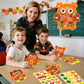 24 Sets Fall Crafts Kit DIY Tissue Paper Crafts DIY Owl Sun Catcher Craft Ornaments Hanging Decorations Art Owl Pumpkin Leaf Sun