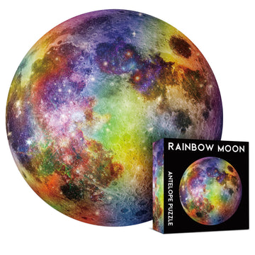 Antelope Rainbow Moon 1000 Piece Jigsaw Puzzle For Adults, Space Theme, Paperboard, Round Puzzle, High Resolution, Matte Finish, No Dust, Includes Poster, 26.5 Inches