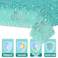 3 Pieces Teal And Silver Birthday Tablecloths For Happy Birthday Party Decorations Plastic Disposable Breakfast Blue Theme Table Covers For Girls Women Silver Glitterparty Supplies, 54 X 108 Inches