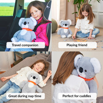 ODOXIA Weighted Koala Plush | 3.1lb Stuffed Animal for Kids & Adults | Small Polyester Weighted Plushie