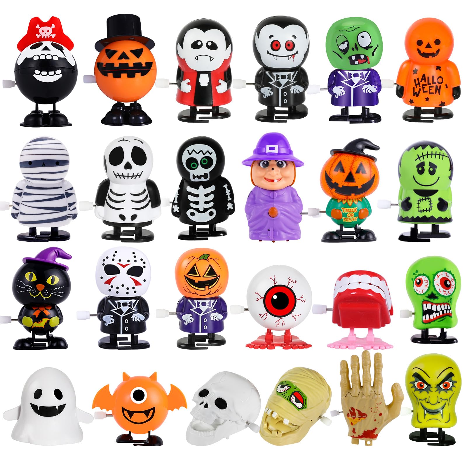 Mgparty 24Pack Halloween Wind Up Toys Assortment For Kids Halloween Toy For Goody Bag Filler Halloween Party Favors