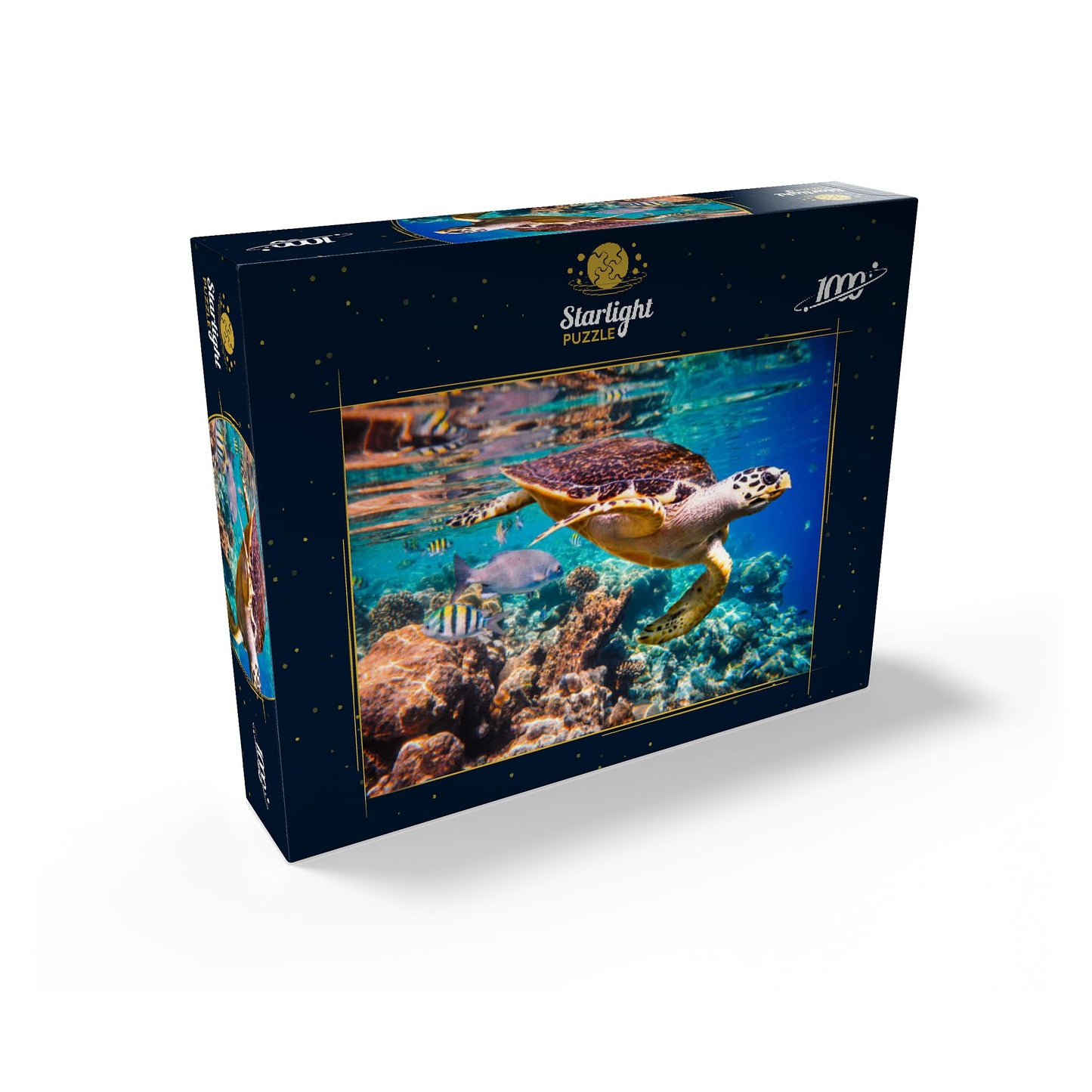 MyPuzzle.com 1000 Piece Colorful Cardboard Jigsaw Puzzle - Hawksbill Turtle Maldives for Adults
