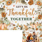 Lets be Thankful Together Backdrop 7x5ft Thanksgiving Fall Thankful Autumn Pumpkins Wooden Photography Background Thanksgiving 