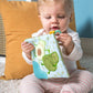 Mary Meyer Crinkle Teether Toy With Baby Paper And Squeaker, 6 X 6-Inches, Yummy Avocado (44141)