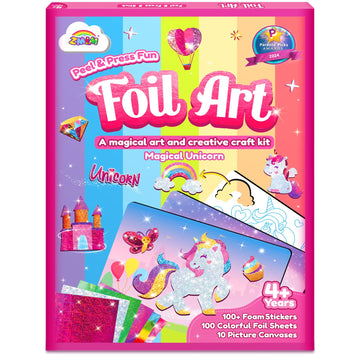 ZMLM Foil Art Kit for Kids - Arts Crafts Fun Mess Free Activity, Gifts for Ages 4 5 6 7 8 9 Girls Boys, Crafts for Kids Creative