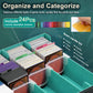 TiMOVO Trading Cards Storage Box, 3800+ MTG Card Deck Box with 24 Colorful Dividers & 5 Card Supporters, 5 Rows Magnetic Leather