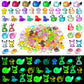 200PCS Luminous Mini Resin Ducks Tiny Frog Flamingo Glow in The Dark Animals Mushroom Rabbit Dolphin Dollhouse Landscape Garden 