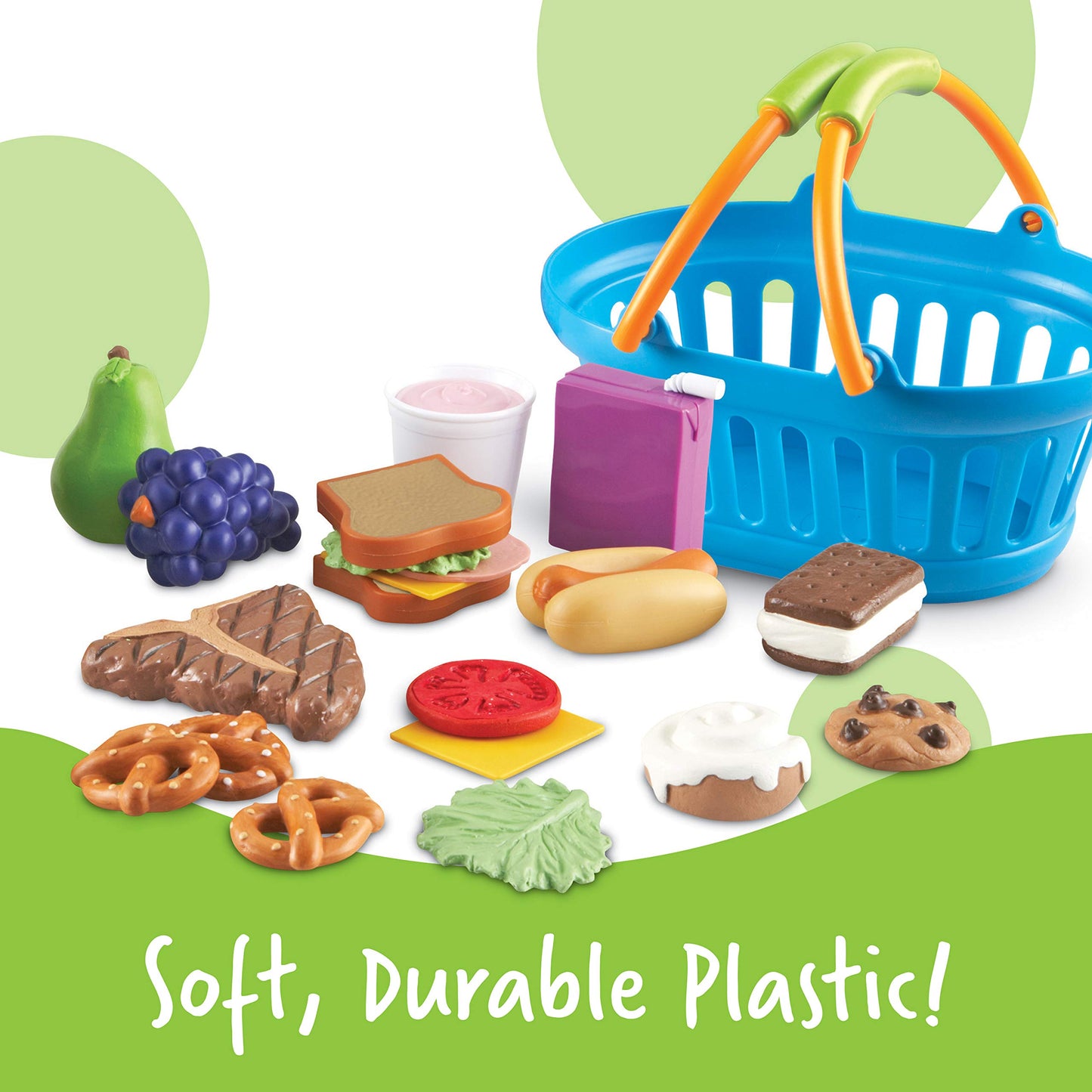 Learning Resources New Sprouts Deluxe Market Set - 32 Pieces, Ages 18+ Months Pretend Play Food for Toddlers, Preschool Learning