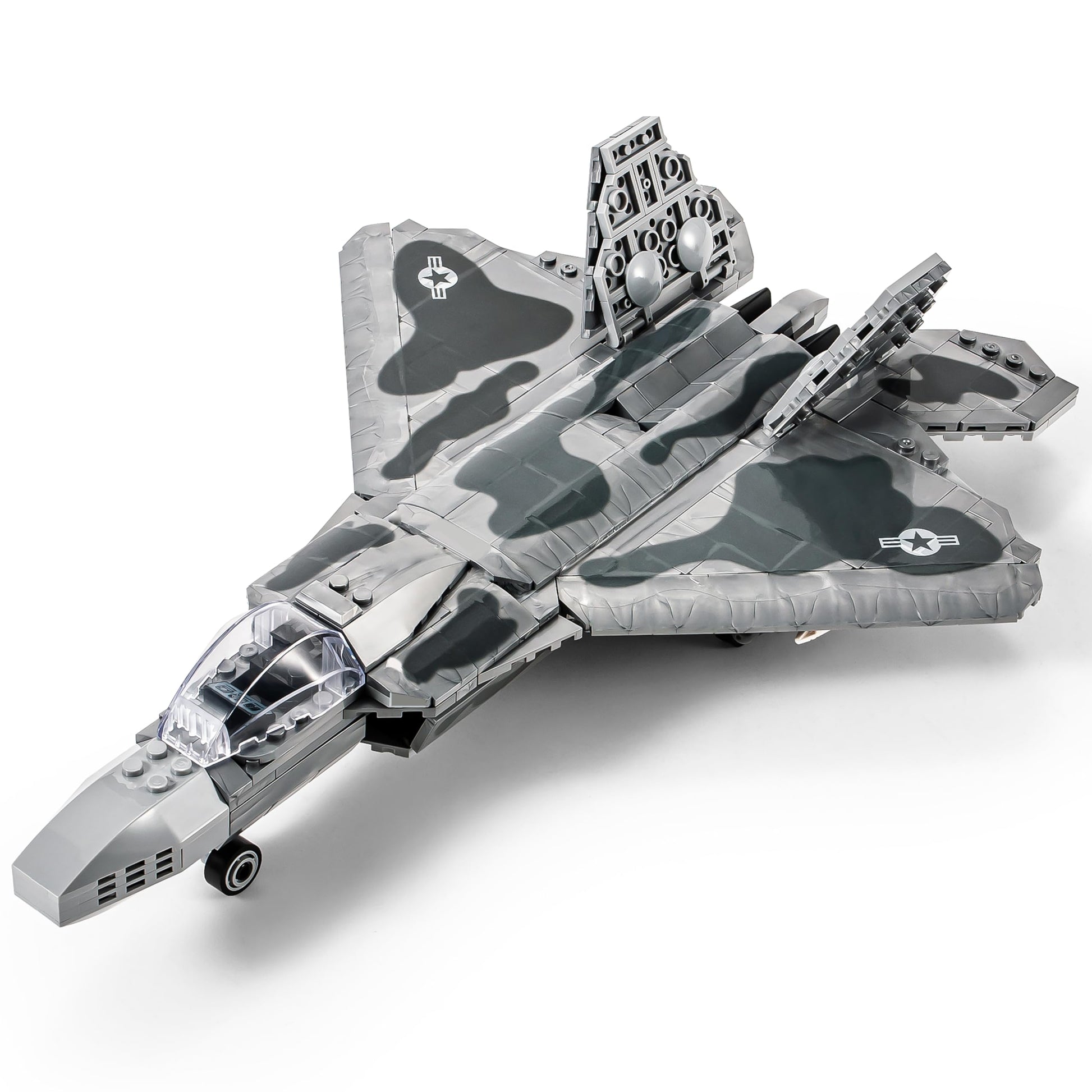 SEMKY Military Series F-22 Raptor Fighter Jet Air Force Building Block Set (626 Pieces) -Building and Military Toys Gifts for Kid and mature-themed