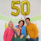 50 Year Old Birthday Balloons, Self Inflating Globos Dorados Giant Number 50 Balloons For Women, Laser Gold Iridescent 40 Inch 5