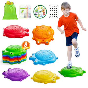 Hyes Stepping Stones For Kids, 8Pcs Non-Slip Toddler Balance Steps Stones, Obstacle Courses Sensory Toys, Coordination Game Gift