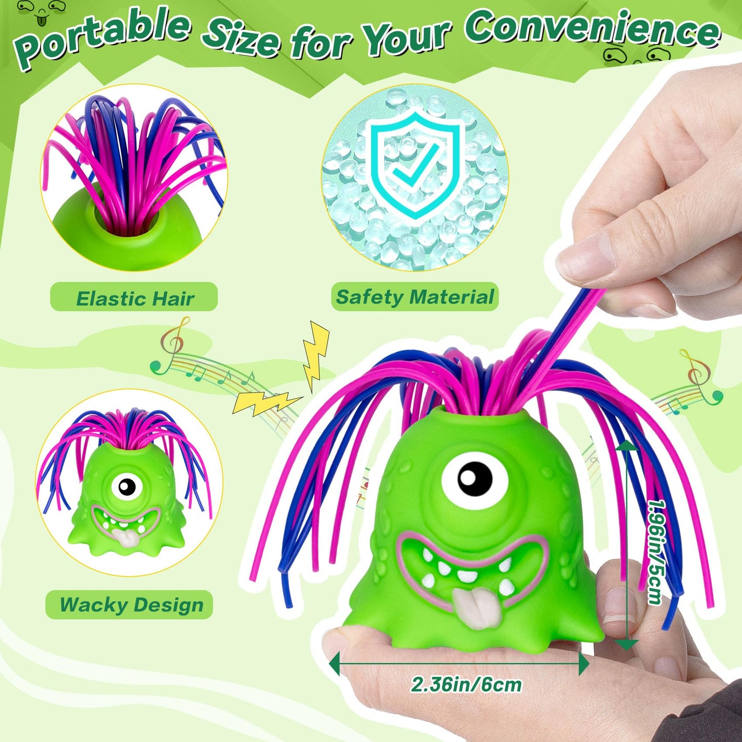 Homqyte Fidget Toys Hair Pulling Stress Relief Toys With Led Light Differernt Screams Novelty Screaming Monster For Adults Teens