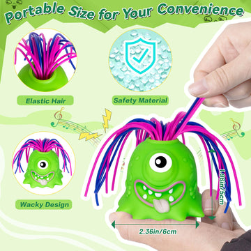 Homqyte Fidget Toys Hair Pulling Stress Relief Toys With Led Light Differernt Screams Novelty Screaming Monster For Adults Teens