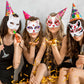 XYBHRC Cat Mask - 40PCS White DIY Halloween Half Facemasks for Cosplay & Masquerade Party, Size 17x18x6cm