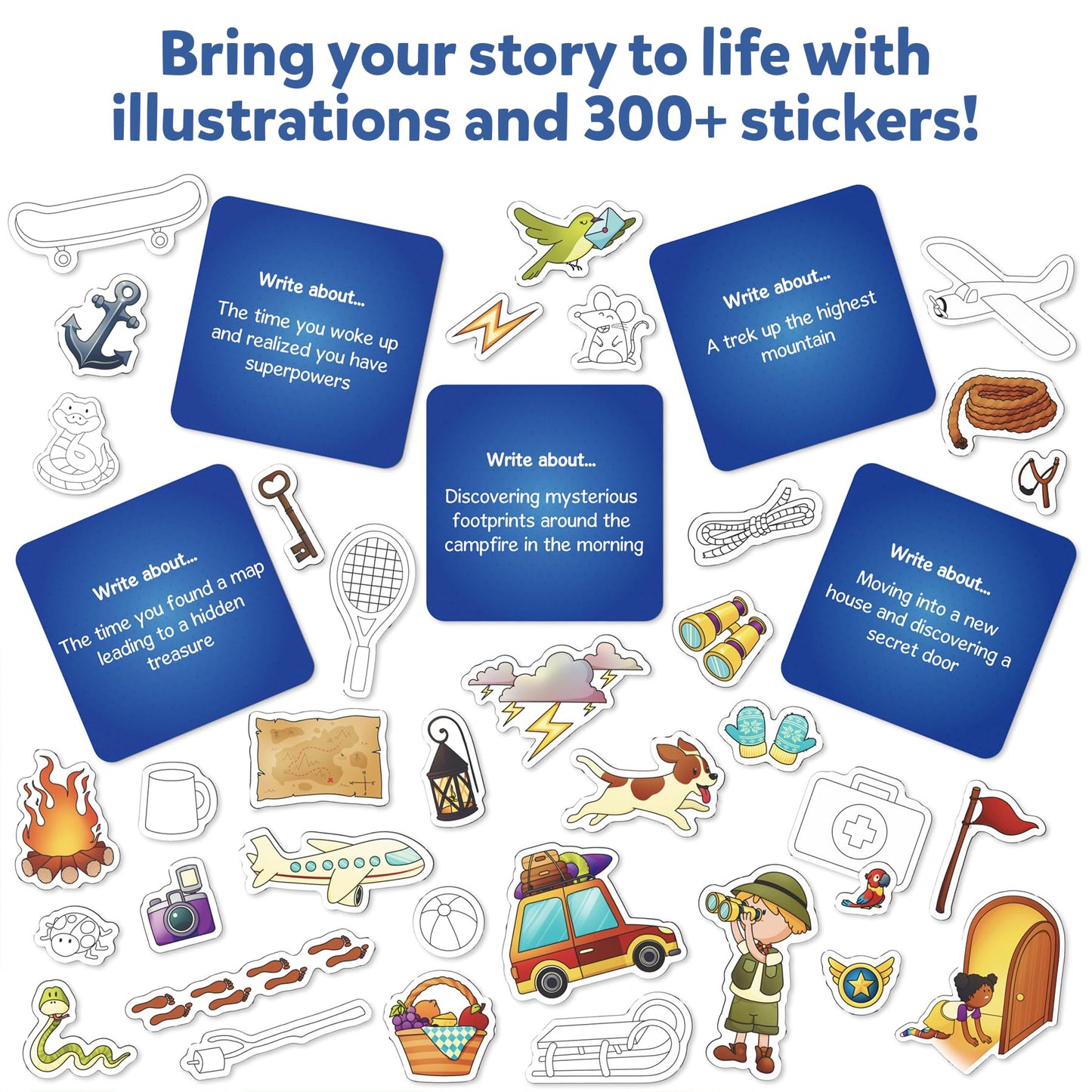 Skillmatics Storybook Art Kit - All My Adventures Art Kit For Kids, Write & Create Adventure Stories, Creative Activity For Boys & Girls, Diy Kit, 300+ Stickers, Gifts For Ages 5, 6, 7, 8, 9, 10