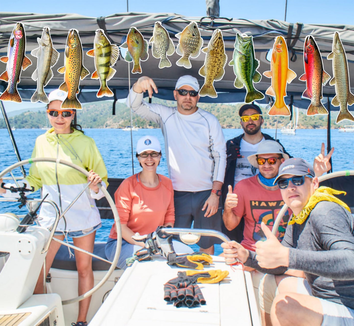 Ushinemi Fishing Birthday Decorations, Gone Fishing Party Supplies Sunfish Trout Bass Fishing Banner For Adults And Kids
