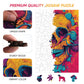 Wooden Jigsaw Puzzles-Skull Head,200Pcs,12.4X11.4In,Medium,Wooden Puzzles For Adults,Unique Shape Animal Adult Puzzles,Irregular