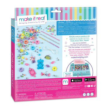 Make It Real: Pop! Shake! Twist! DIY Bracelet Kit - Make 7 Scensory Charm Bracelets, 171pcs, All-in-1 Jewelry Kit, Rainbow Color