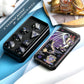 Glitter Blue D&D Metal Dice, DNDND 7 PCS Flower Metallic DND Dice Set with Grogeous Gift Case for Dungeons and Dragon Tabletop G