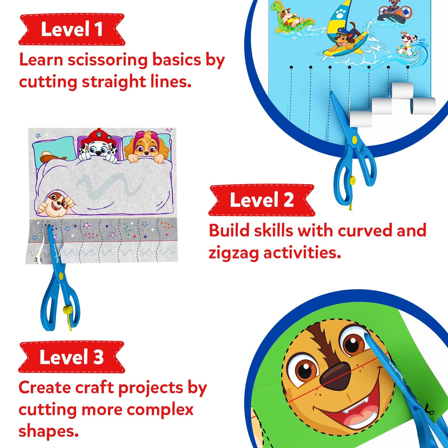 Skillmatics Scissor Skills Activity Book - Snip Snip PAW Patrol, Stocking Stuffers, Preschool Cutting & Creative Activities, Fel