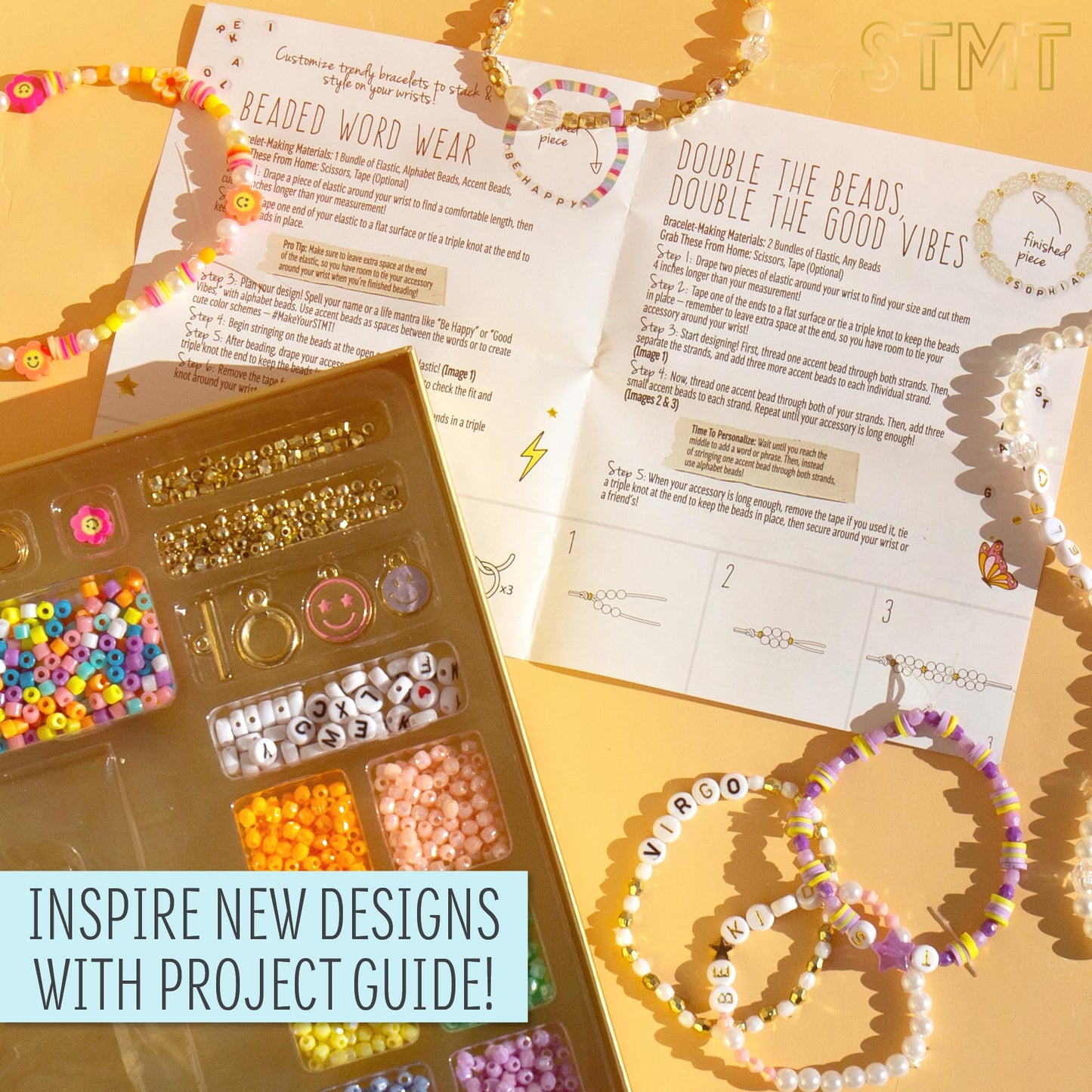 Stmt Diy Beaded Jewelry, Makes 15 Premium Jewelry Pieces, Quality Bracelet Making Kit, Features Letter Beads For Bracelets, Enam