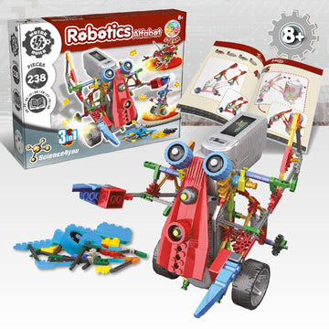 Science4You Robotics Alfabot - Robot Building Kit For Kids, 238 Pieces - Build Your Own Robots And Make Them Move - 3 Different Robots In 1 Toy - Stem Educational Toy For Kids Age 8-14