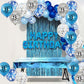13Th Birthday Balloon, Pack Of 20 Blue Silver Happy 13Th Birthday Latex Confetti Balloon Ribbons For 13Th Teenager Boys Birthday