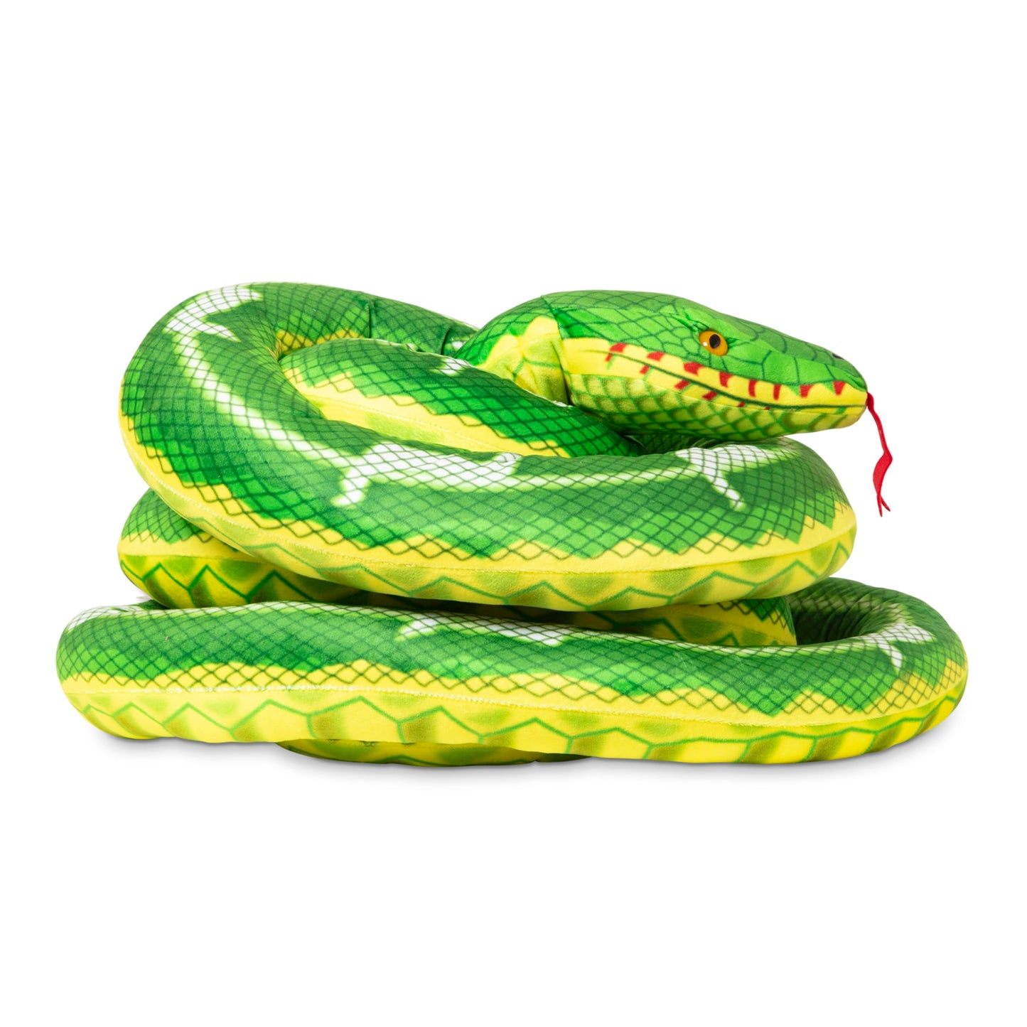 Melissa & Doug Giant Boa Constrictor Lifelike Stuffed Animal Snake, Green, 14+ Feet Long, Model 8841, Fabric