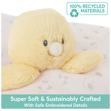 Gund Baby Sustainably Soft Duckling Lovey, Stuffed Animal Plush Blanket Made From 100% Recycled Materials, For Babies And Newbor