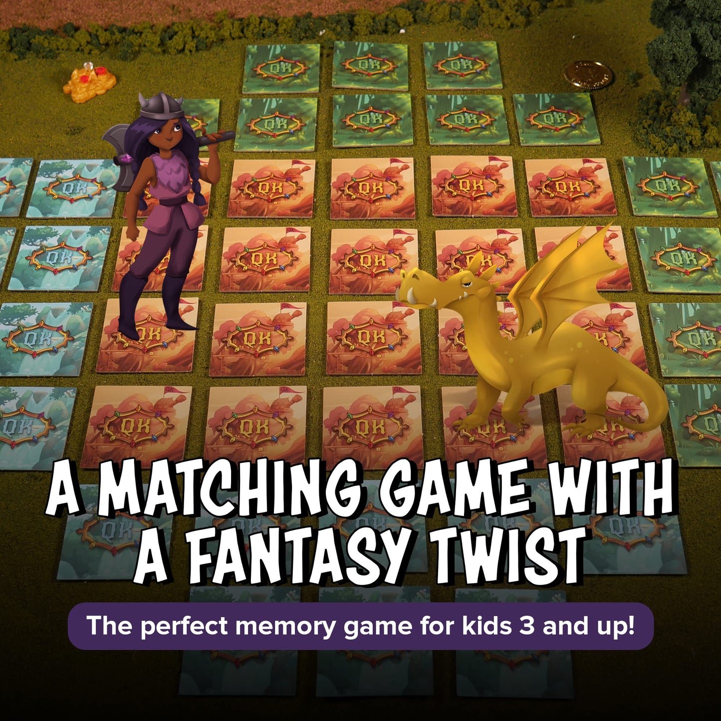 The Quest Kids - Matching Adventure Memory Game, Matching Games for 3 Year Olds and Up, Fantasy-Inspired Strategy and Concentrat