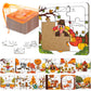 Blosssound 24 Pcs Thanksgiving Puzzles 4 x 4 Inch Fall Coloring Crafts Turkey Paper Puzzle Make Your Own Owl Squirrel Jigsaws fo