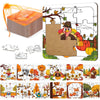 Blosssound 24 Pcs Thanksgiving Puzzles 4 x 4 Inch Fall Coloring Crafts Turkey Paper Puzzle Make Your Own Owl Squirrel Jigsaws fo