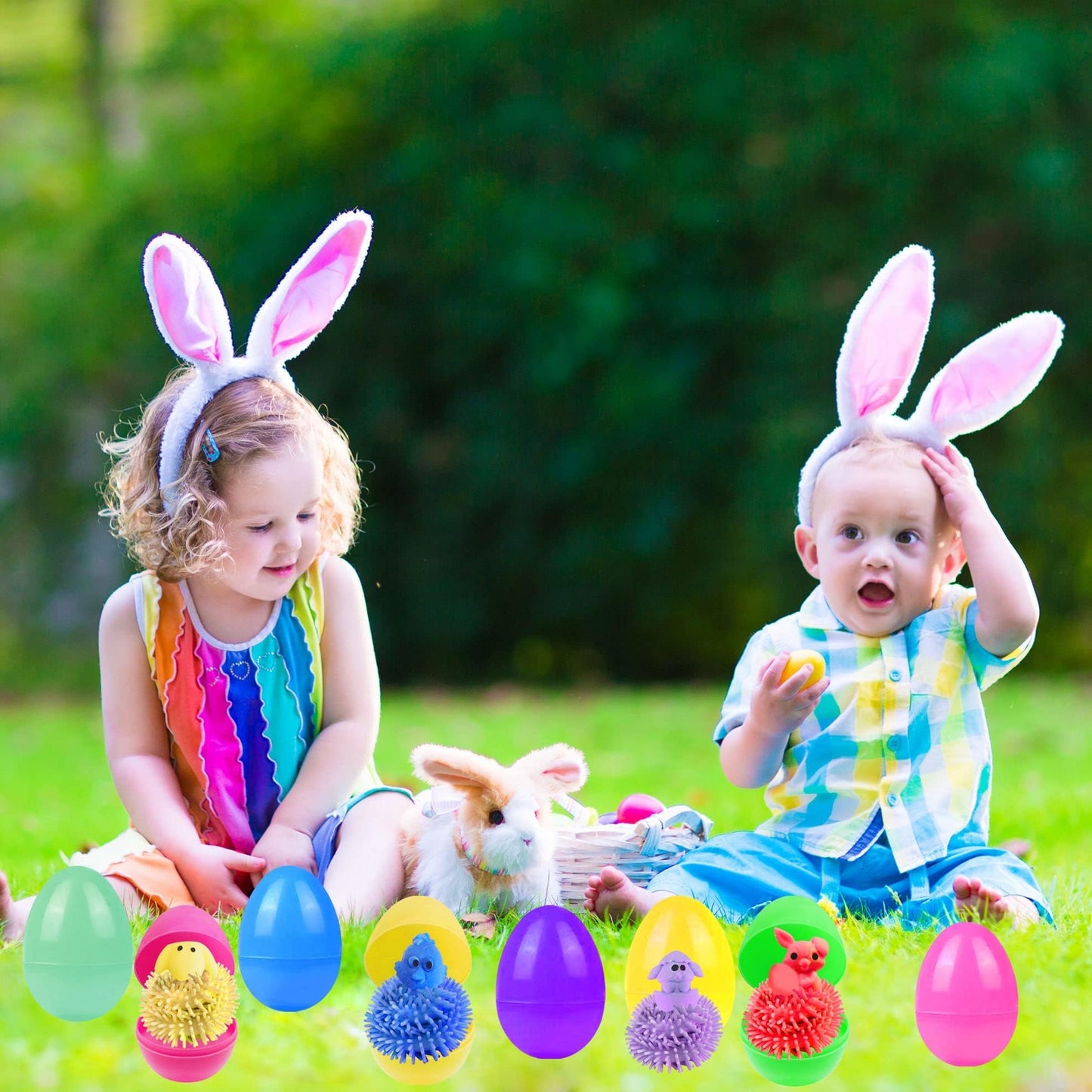 24 Pack Prefilled Easter Eggs With Bunny Stretchy Strings Sensory Fidget Toys Inside Great For Kids Aduts Toddlers Easter Basket