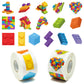 Unbess 1000Pcs Block Stickers For Kids, 2 Roll Colorful Bricks Paper Self Adhesive Heart House Decal Peel And Stick Removable To