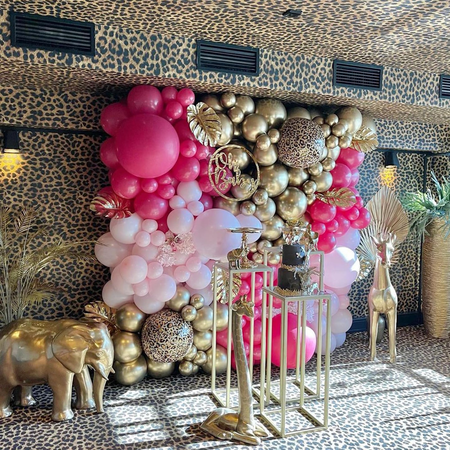 Nisocy Hot Pink Latex Balloon Arch Garland Kit, 102Pcs 18In 12In 10In 5In For Baby Shower Wedding Birthday Valentines Day Prince
