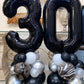 40 Inch Black 30 Number Balloons Giant Jumbo Huge 30 Foil Mylar Helium Number Digital Balloons Black Birthday Mylar Digital Ball