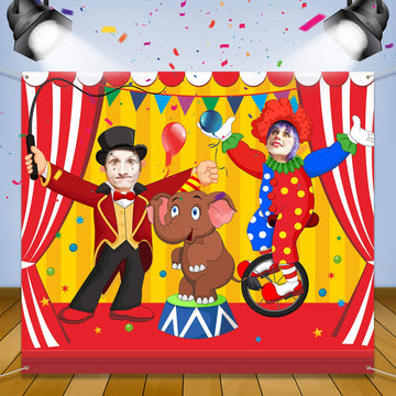 Blulu Carnival Backdrops for Party Circus Decorations 59 x 51 Inch Carnival Photo Door Banner Circus Theme Carnival Banner Carni