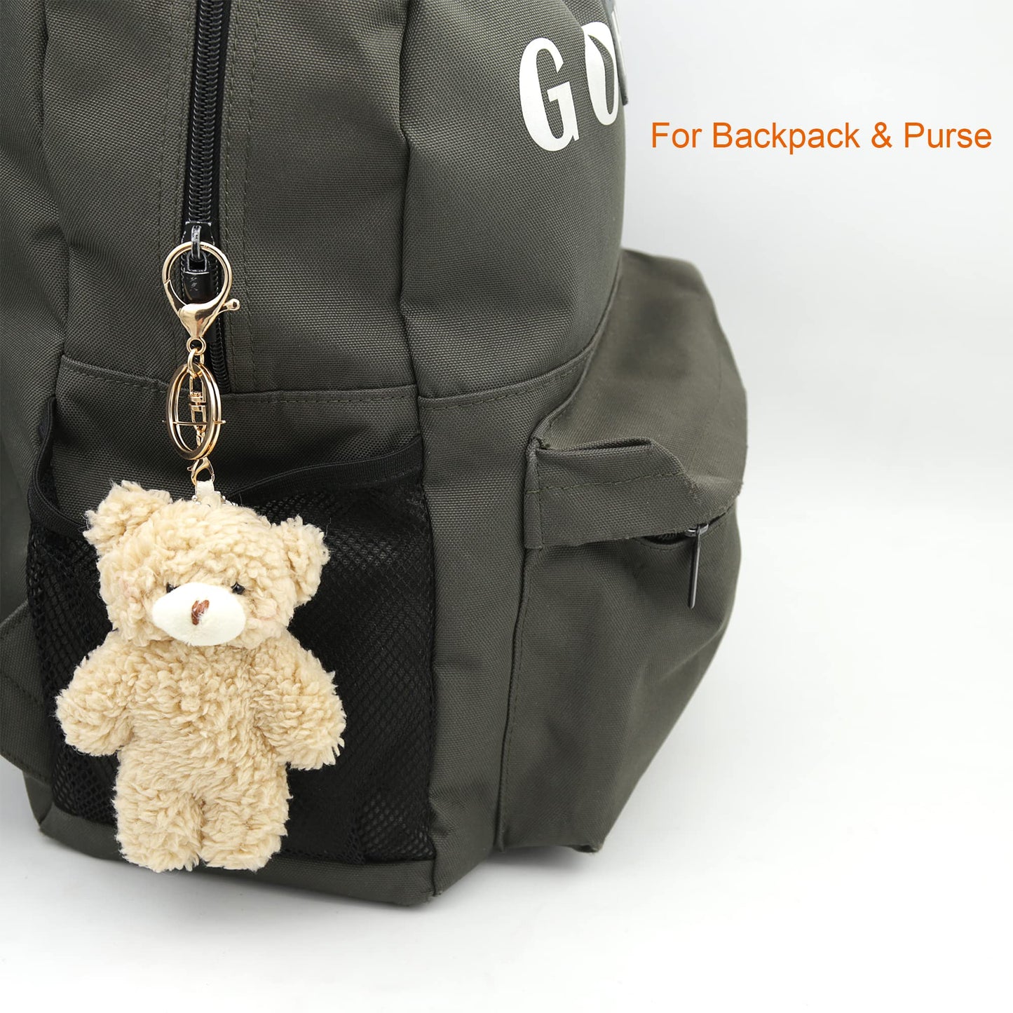 Zitokin Bear Plush Keychain Toys For Kids With Purple Heart 5'' Inch Stuffed Teddy Plushie Backpack Purse Pendant Gift For Girls