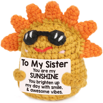 Sisters Gifts from Sister Brother mature-themed  Sister Birthday Gift Ideas  Best Sister Ever Gift  Handmade Emotional Knitted Sunshine for Sister Valentines  Unique Christmas White Elephant Gifts for Sister