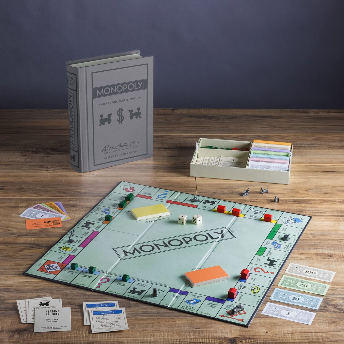WS Game Company Monopoly Vintage Bookshelf Edition - Cardboard Model 21410