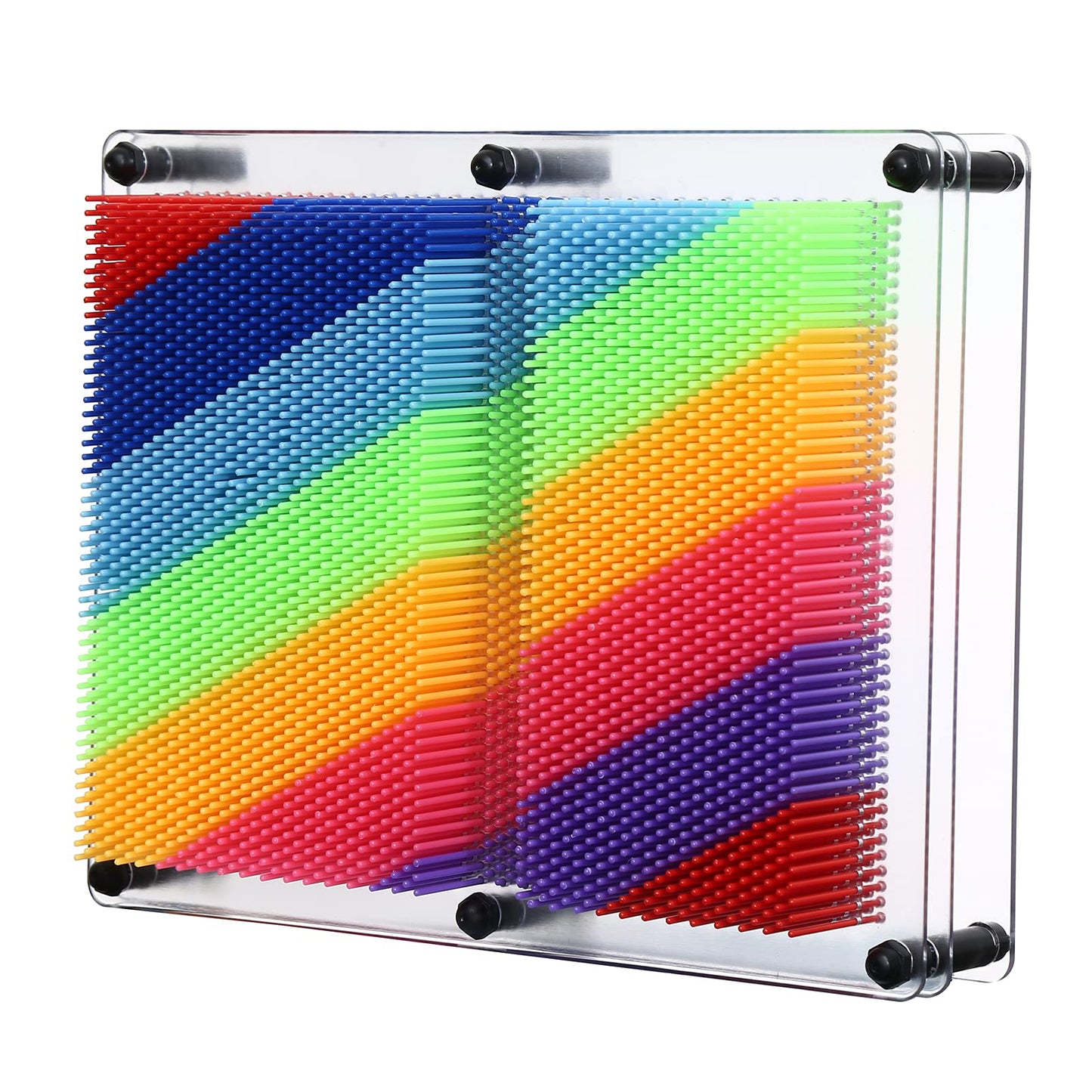 E-Firstfeeling 3D Pin Art Toy Extra Large 10' X 8' Pin Art Board Pin Impression Sculpture Toy For Kids Adults Hand Mold Board Toy (Transparency Multicolour)