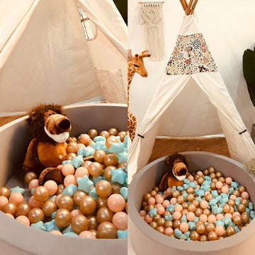 Realhaha Ball Pit Balls Stars, Play Ball Crush Proof Soft Plastic Balls For Toddlers Baby Kids Birthday Pool Tent Or Dogs Playballs Pelotas 100Pcs/Sets
