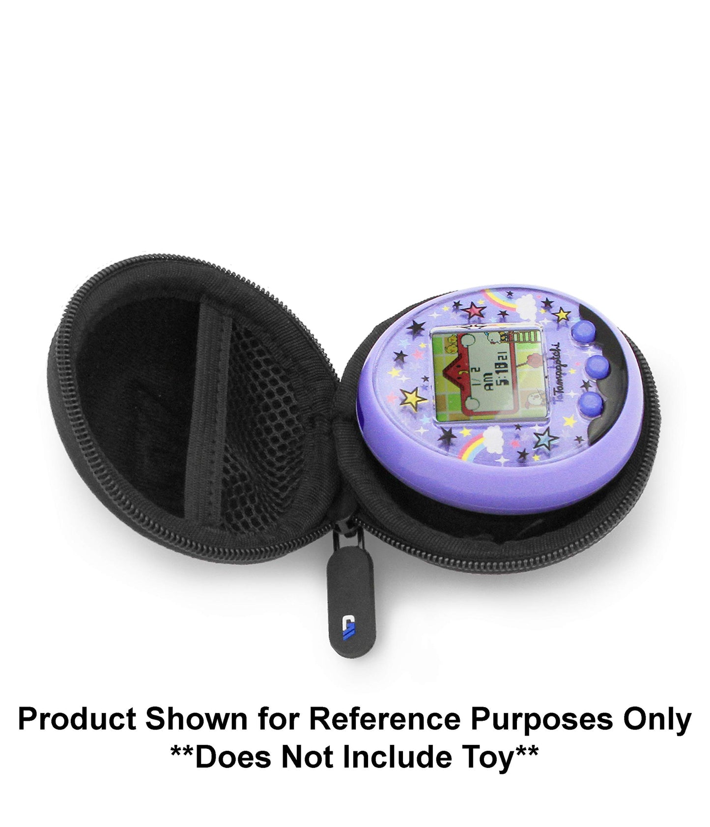 Casematix Blue Clip-On Toy Travel Case Compatible With Tamagotchi On Virtual Interactive Pet Game, Giga Pets Ar And More Digital Pets, Black Case Only