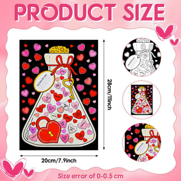 Zhanmai 30 Pcs Color Your Own Valentines Posters DIY Happy Valentines Crafts Bulk Coloring Heart Owl Angel Unicorn Poster DIY