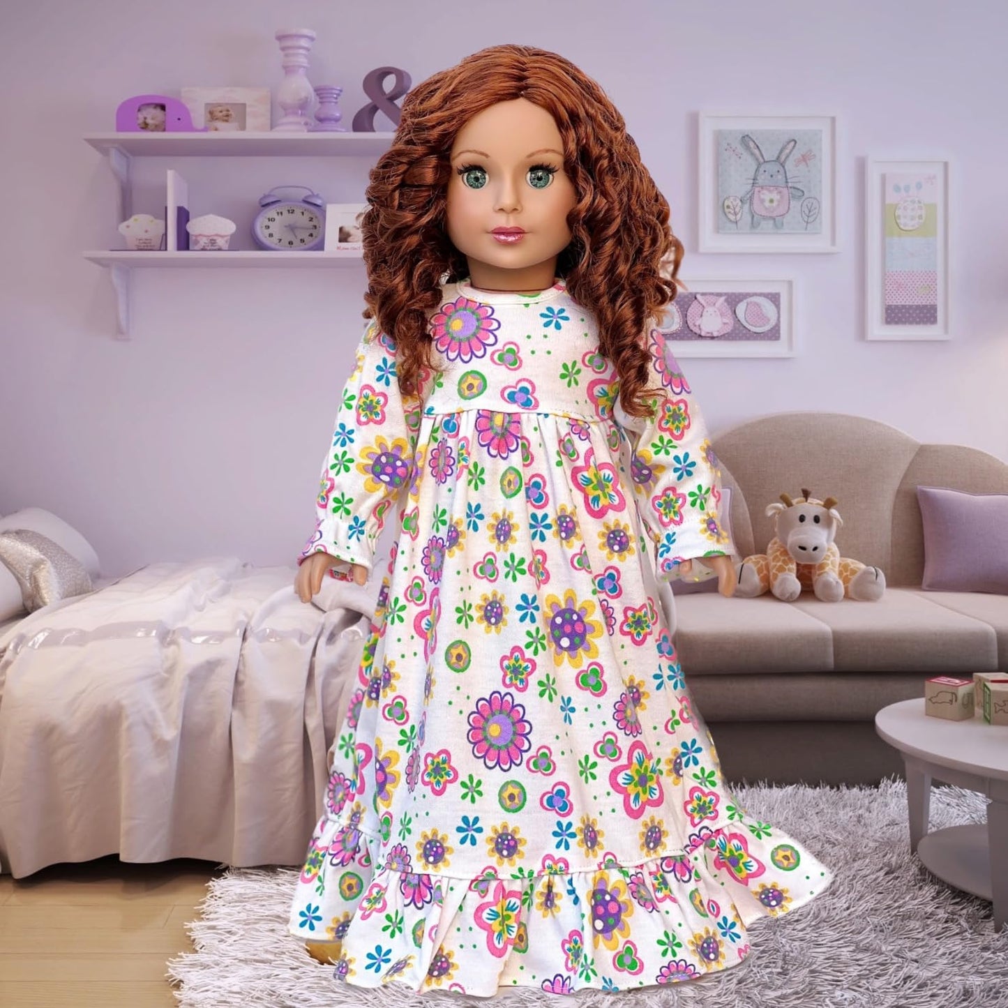- Good Night - Cotton Nightgown - Clothes Fits 18 Inch Doll (Doll Not Included)