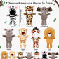 Elcoho 14 Pieces Safari Mini Jungle Animal Plush Toys Small Stuffed Forest Animals Plush Toys 5.9 Inch Keychain Decorations For Animal Themed Parties Goody Bags Filler Favors (Standing)