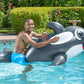 Poolmaster Jumbo Whale Rider Inflatable Swimming Pool Float Grey Large