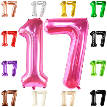 Katchon, Hot Pink 17 Balloon Numbers - Giant, 40 Inch | 17 Birthday Balloons | Hot Pink 17Th Birthday Decorations For Girls | Hot Pink 17 Balloons Numbers For Pink 17Th Birthday Party Decorations